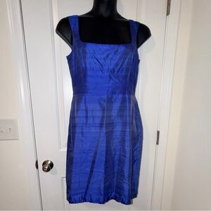 Tamari Elegant Blue Sheen Sleeveless Dress